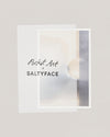 Minimalist graphic featuring the Pocket Art product name in hand-written and bold fonts, centered over abstract beige and gray watercolor shapes. A pale overlay frames the image.